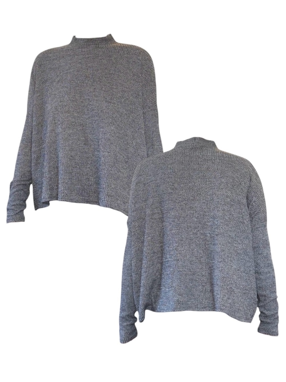 Gray Lightweight Mock Neck Sweater